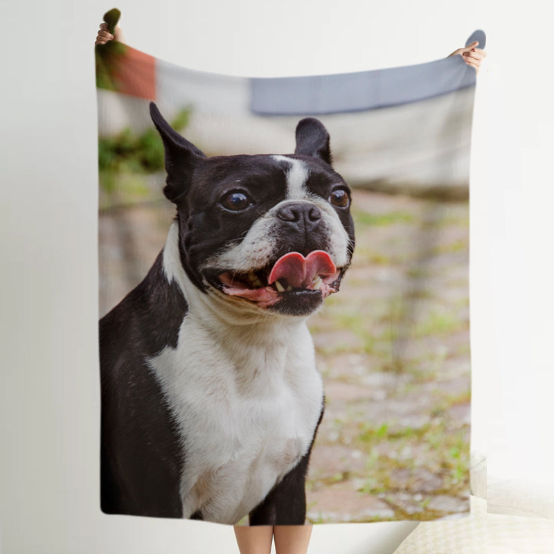 Custom Pet Print Fleece Blanket from Your Original Pet Photo - The Pet Pillow