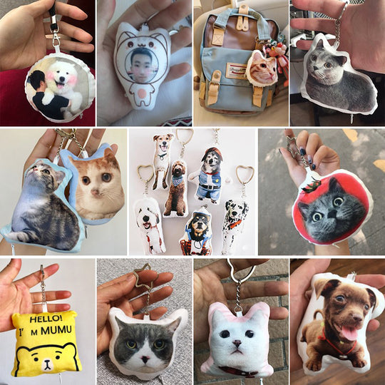 Custom Pet Photo Small Pillow Keychain - The Pet Pillow