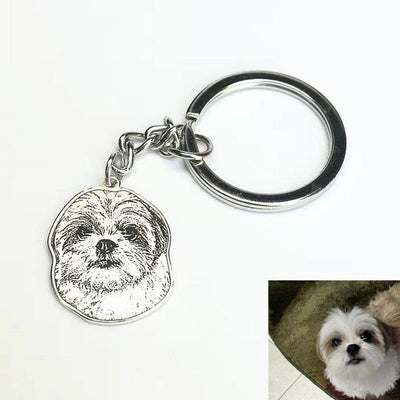 Personalized Pet Shaped Keychain as Memorial Gift for Loss of Pet - The Pet Pillow