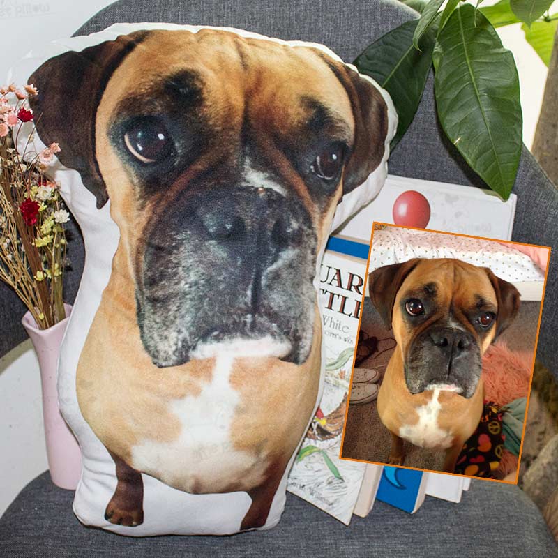 Customize Dog Cat Shaped Pillow that Look Like Your Pet Made from Your Pet Picture - The Pet Pillow