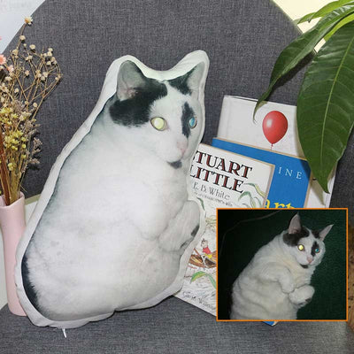 Custom Cat Shaped Memorial Pillow for Pet Owners from Your Cat Picture - The Pet Pillow