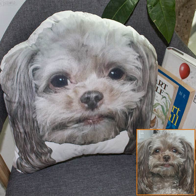 Custom Pet Face Shaped Pillow from Your Pet Photos, Customized Pet Head Pillows - The Pet Pillow