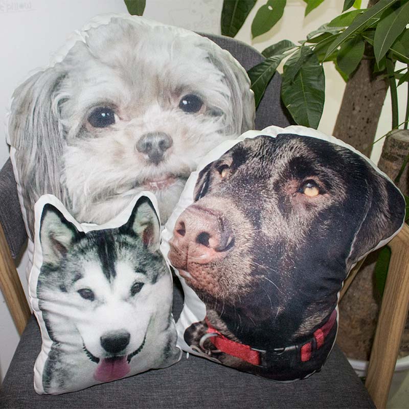 Custom Pet Face Shaped Pillow from Your Pet Photos, Customized Pet Head Pillows - The Pet Pillow