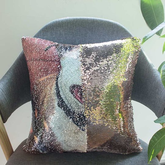 Custom Reversible Flip-Sequin Magic Mermaid Style Pillow from your Pet Picture, gift for pet owners - The Pet Pillow