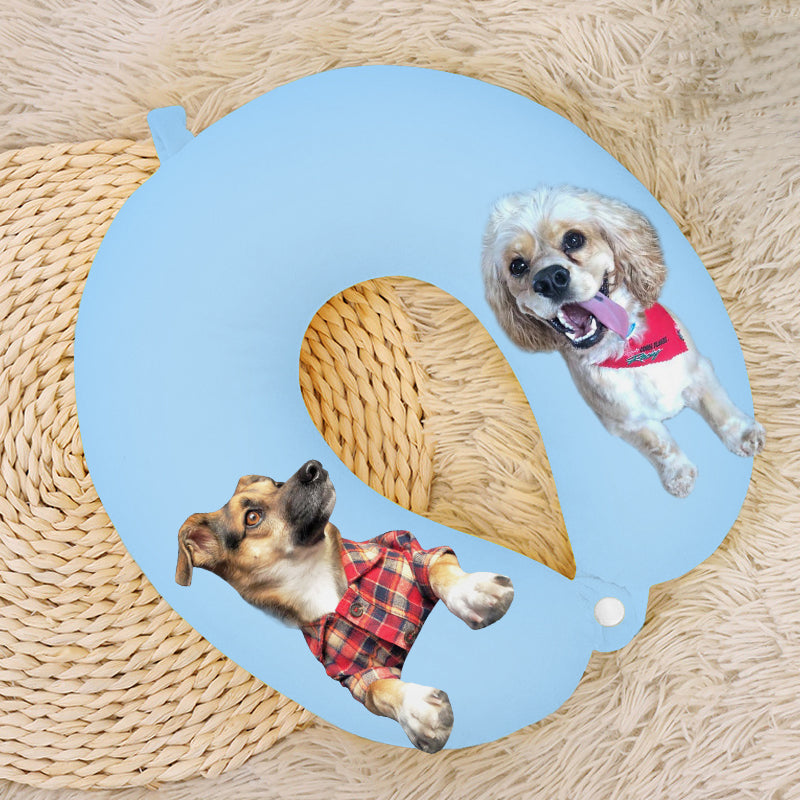 Custom Pet U Neck Pillow with Picture of Pet，Personalized Memorial Gift for Pet Lover - The Pet Pillow